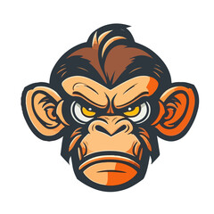 monkey ape cartoon brown mascot illustration