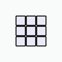 Grid Icon. Cubes, Solar Cell Symbol - Vector.    
