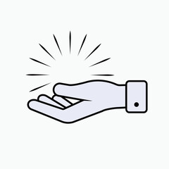 Hand Holding Something. Gesture Showing Magic.   