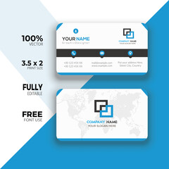Modern business card template design and round business card design