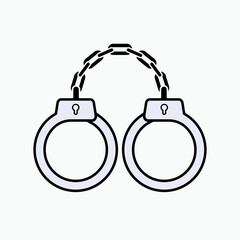 Handcuff Icon. Criminal, Guilty Person. Manacle Symbol When Arrested - Vector.   