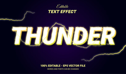yellow thunder editable text effect
