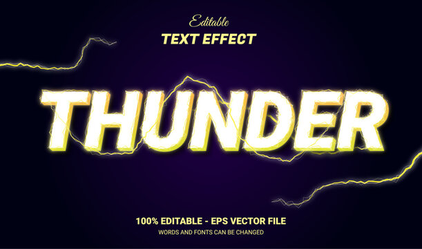 yellow thunder editable text effect