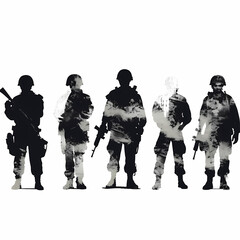 Military Soldiers Illustration Generative AI