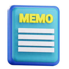3d memo icon illustration