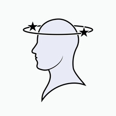 Headache Icon. Vertigo, Confuse. Pain, Sick. Ill Symbol - Vector.   
