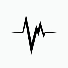Heartbeat Icon. Cardiology, Pulsation of the Heart. Palpitation Symbol - Vector.    