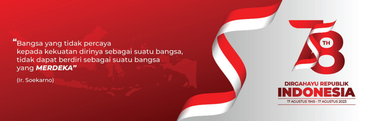 Dirgahayu Republik Indonesia Banner Template