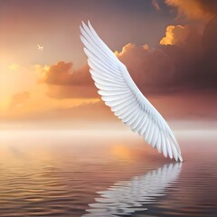 Realistic angel wings. White wing isolated. png transparency