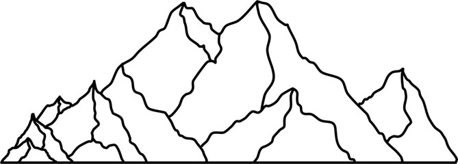 Adventure Mountain Outline Illustration Vector