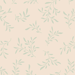 Fototapeta premium Abstract floral pattern. Branch with leaves ornamental texture. Flourish nature summer garden textured floral background