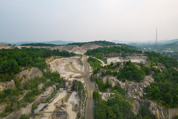 Fototapeta na wymiar Quarry site on a mountain