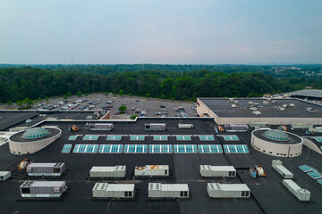 A large commercial real estate rooftop
