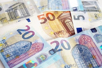 Euro banknotes background