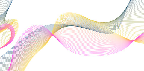 Abstract colorful glowing wave curved lines background.  Abstract frequency sound wave lines and technology curve lines background. Design used for banner, template, science, business and many more.