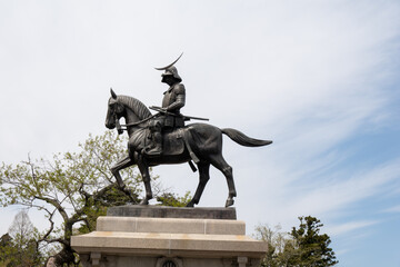 Obraz premium 仙台城跡（青葉城址）「伊達政宗公騎馬像」 in 宮城県仙台市