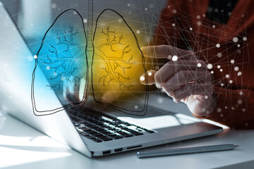 Beautiful human lungs anatomy on science background. 3d illustration