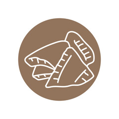 Dried coconut black line icon. Natural organic super food