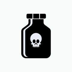 Liquid Poison Icon. Deadly Effect, Dangerous Material Symbol - Vector