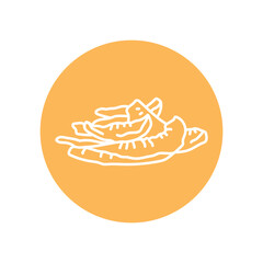Dried melon black line icon. Natural organic super food