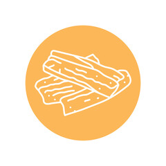 Dried papaya black line icon. Natural organic super food