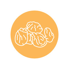 Dried persimmon black line icon. Natural organic super food