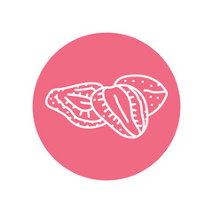 Dried strawberry black line icon. Natural organic super food