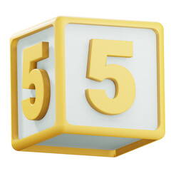 Obraz premium 3d five number block illustration