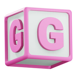 3d g alphabet block illustration