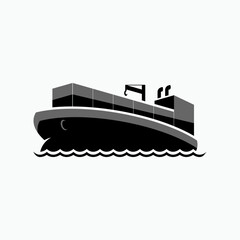 Obraz premium Maritime Icon. Transportation for Export Import, Cargo in Glyph Style. Shipping Symbol - Vector. 
