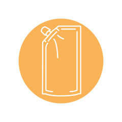 Do-pack packaging black line icon.