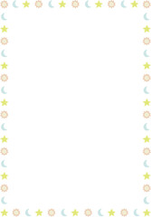 frame with sun, moon, star