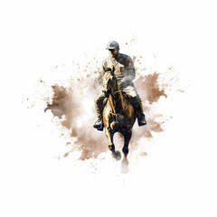 Euqestarian Riding Horse Illustration. Generative AI