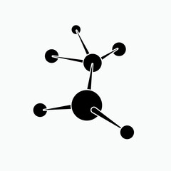 Nanotechnology Icon. Chemistry Structure, Molecule Symbol