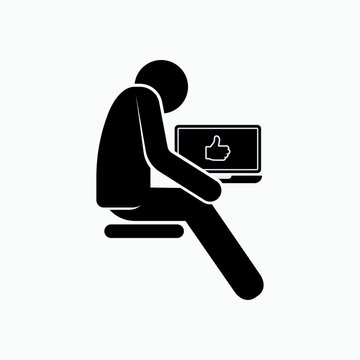 Netizen Icon. Commentator Symbol - Vector.     