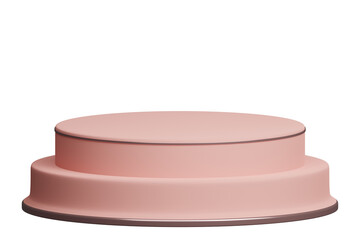 3d pink and rosegold double layers round product podium