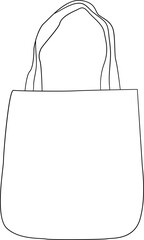 Shop Tote Bag Outline Illustration Vector