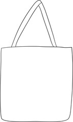 Shopping Tote Bag Outline Illustration Vector