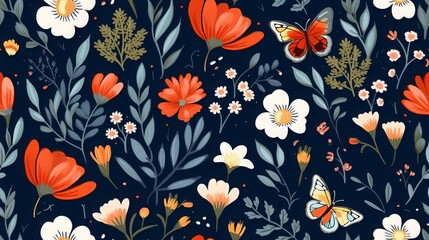 A Seamless Mosaic of Dainty Flowers: Delicate Beauty in a Repeating Pattern