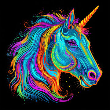 Neon unicorn- uniquehorn
