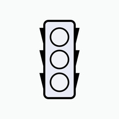 Traffic Light Icon. Road Element Symbol - Vector.    