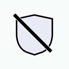 Unprotect Icon. Bad Defense Symbol - Vector