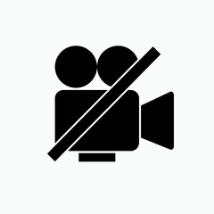 Unavailable Movie Icon. No Video Symbol.