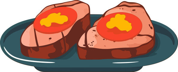 Juicy Grilled Beef  Illustration