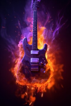 Heavy Metal Guitar on Fire