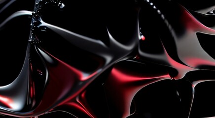 Bold Red and Black Abstract Wallpaper