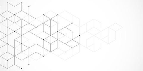 The graphic design elements with isometric shape blocks. Vector illustration of abstract geometric background