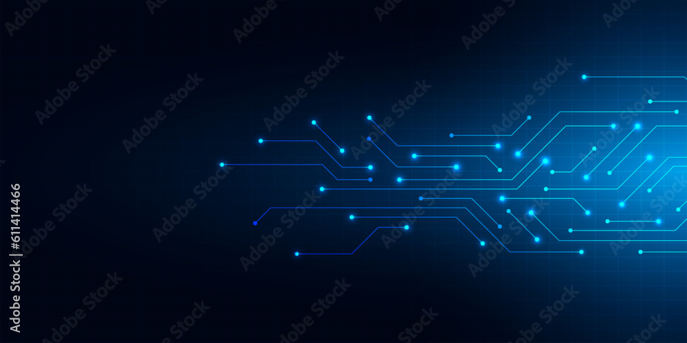 Poster Circuit board texture with communication technology concept. Creative vector illustration