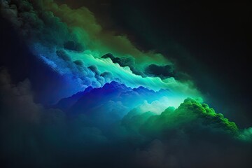 Cloud Green Cyan Background Generative AI