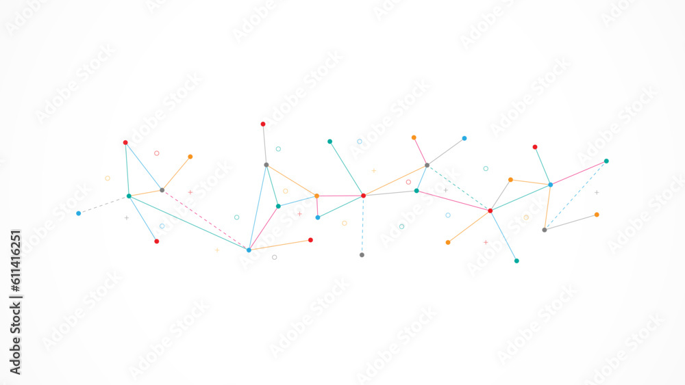 Poster vector illustration of minimalistic design with connecting the dots and lines. abstract geometric ba
